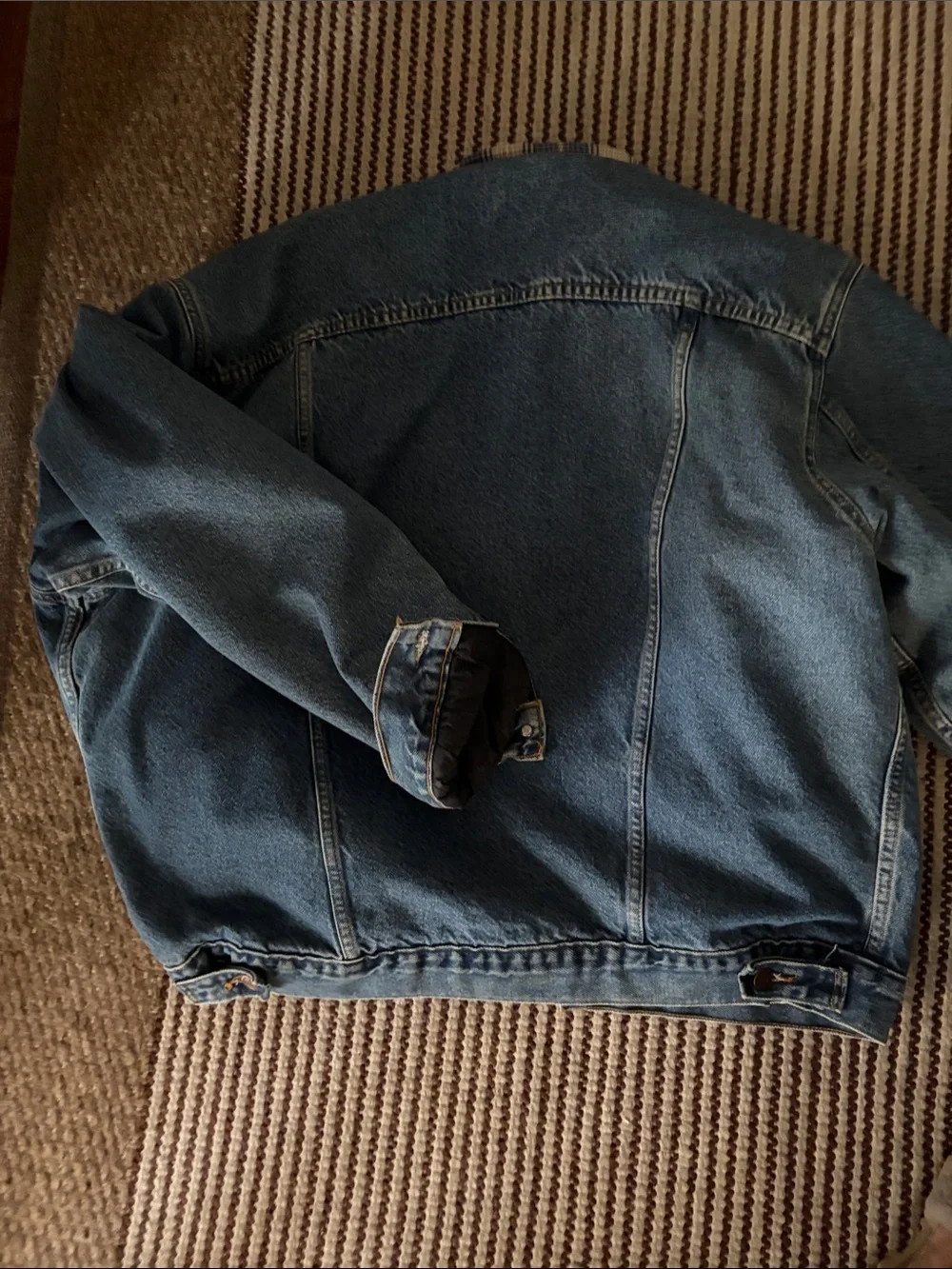 Men's Original Levi’s Blue Denim Jacket with Flannel Plaid Lining